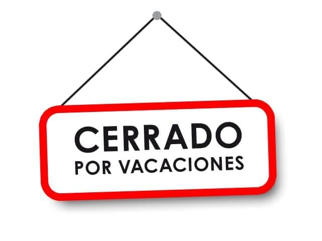 Fin de la temporada. Cerrado por vacaciones.