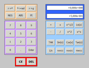 Ejemplo de calculadora científica