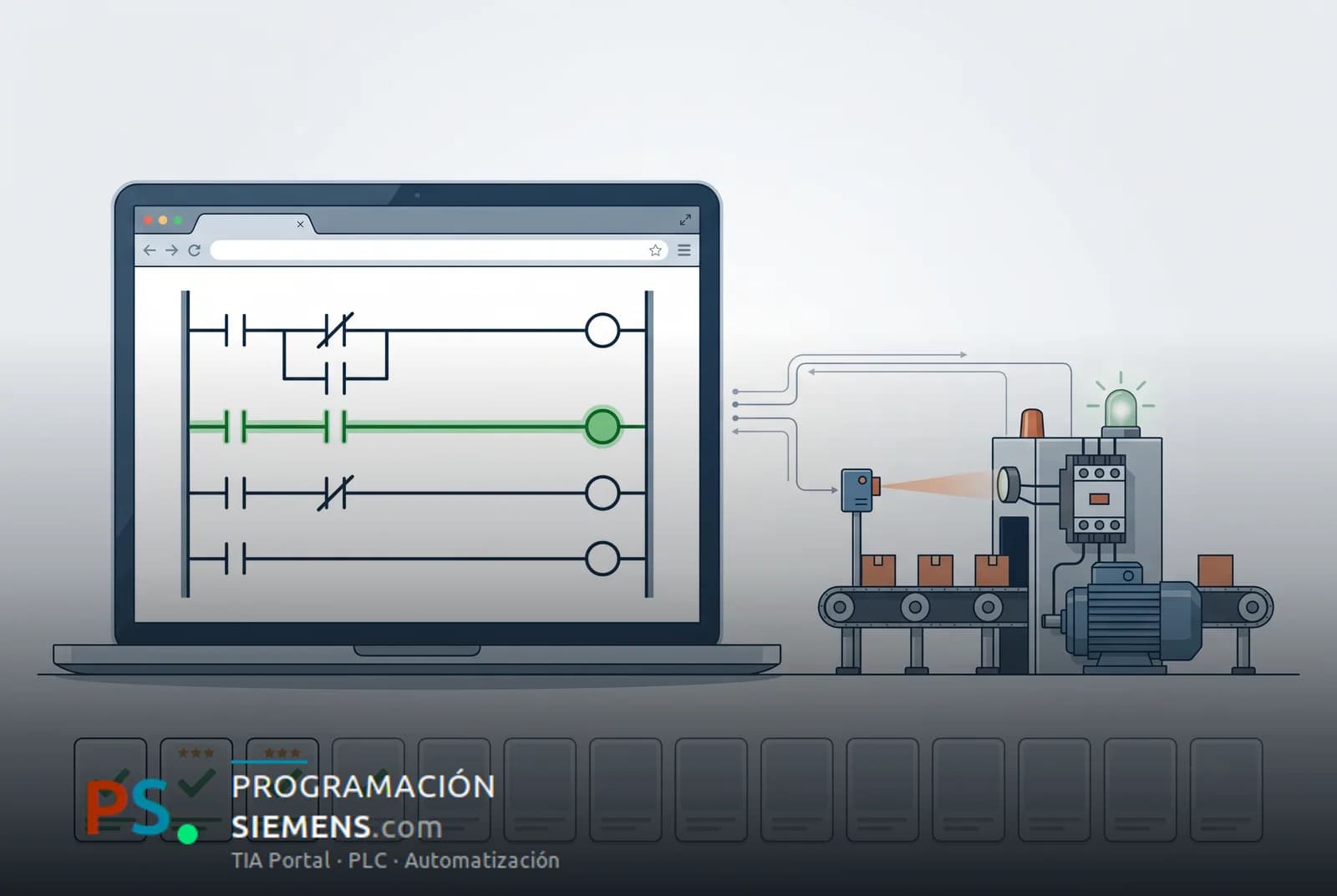 100 Retos de LADDER: un cuaderno de prácticas para programar PLC en el navegador
