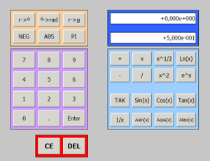 Ejemplo de calculadora científica